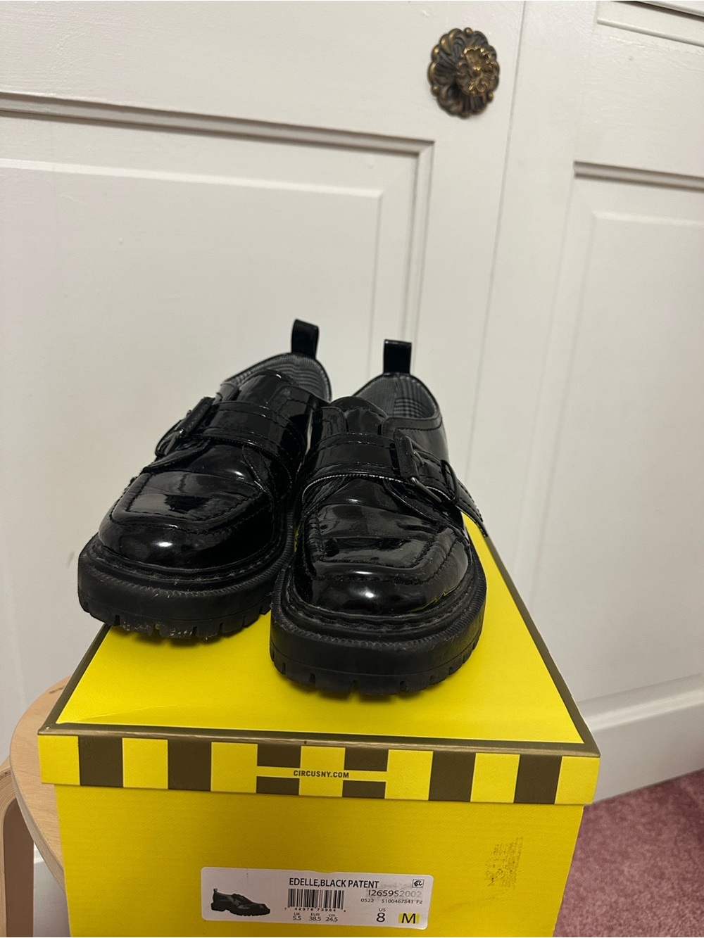 Circus by Sam Edelman Black Patent Lug Sole Loafer